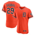 D.Tigers #29 Tarik Skubal Player Orange Limited Elite Home Gdoa Stitched Jerseys