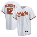 B.Orioles #12 Dylan Beavers Player White Home Game Gdoa Stitched Jerseys
