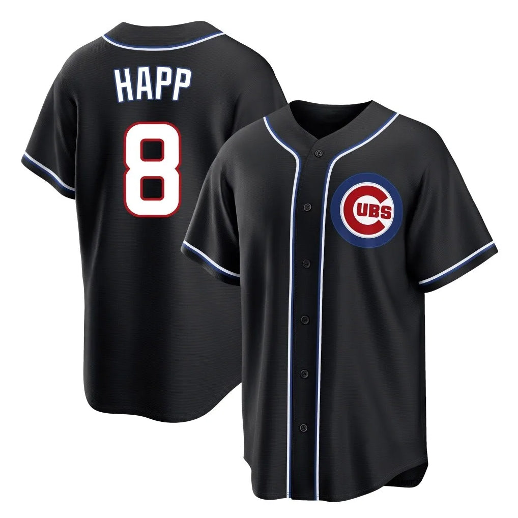 C.Cubs #8 Ian Happ Player Black Fashion Out Game Gdoa Stitched Jerseys