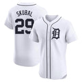 D.Tigers #29 Tarik Skubal Player White Limited Elite Home Gdoa Stitched Jerseys