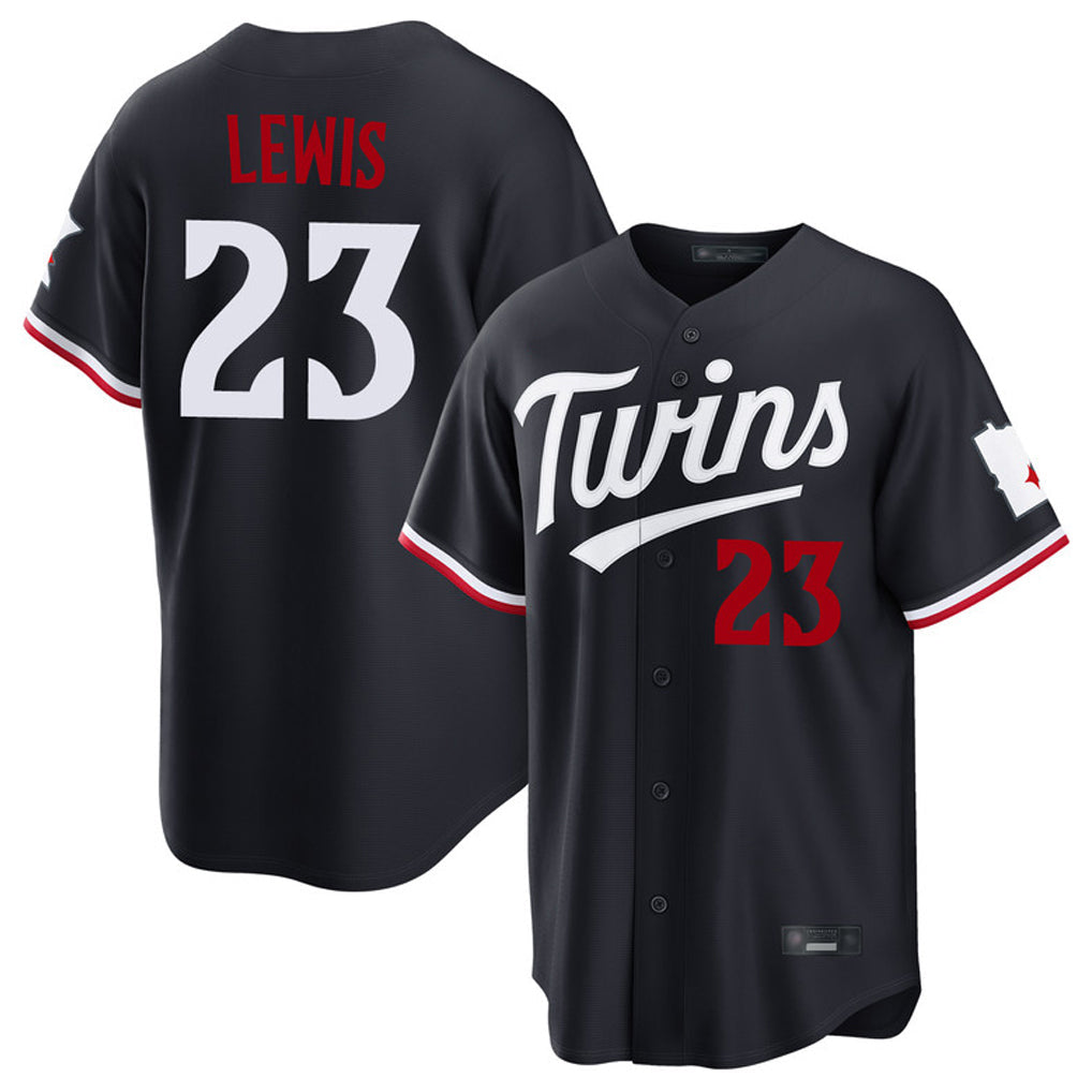 M.Twins #23 Royce Lewis Player Navy Home Game Gdoa Stitched Jerseys