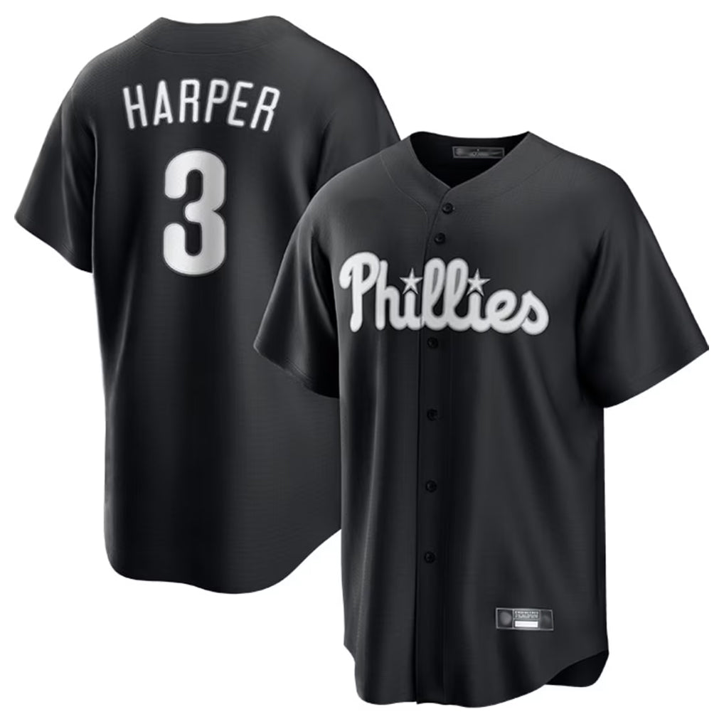 P.Phillies #3 Bryce Harper Player Black Alt Fashion Home Game Stitched Jerseys
