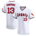 LA.Angels #13 Drew Pomeranz Player White T-shirt Home Limited Elite Gdoa Stitched Jerseys