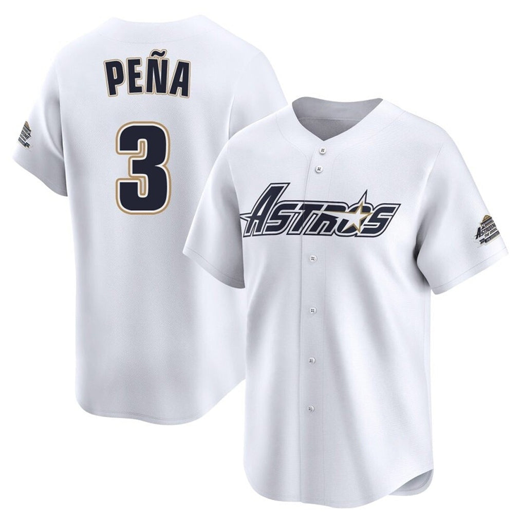 H.Astros #3 Jeremy Pena Player White Throwback Cooperstown Collection Limited Gdoa Stitched Jerseys