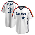 H.Astros #3 Jeremy Pena Player White Cooperstown Collection T-shirt Gdoa Stitched Jerseys