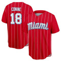 M.Marlins #18 Griffin Conine Player Red City Connect Home Game Gdoa Stitched Jerseys