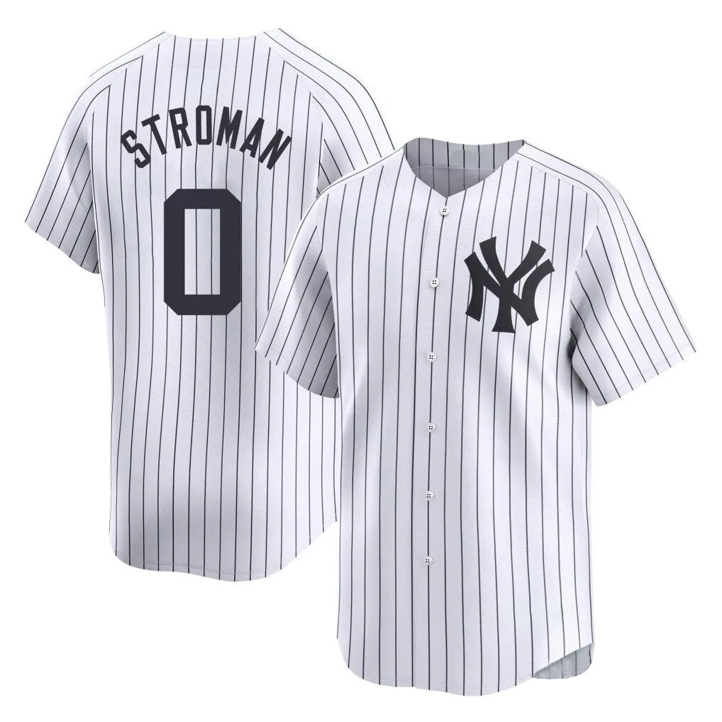 NY.Yankees #0 Marcus Stroman Player White Limited Home Gdoa Stitched Jerseys