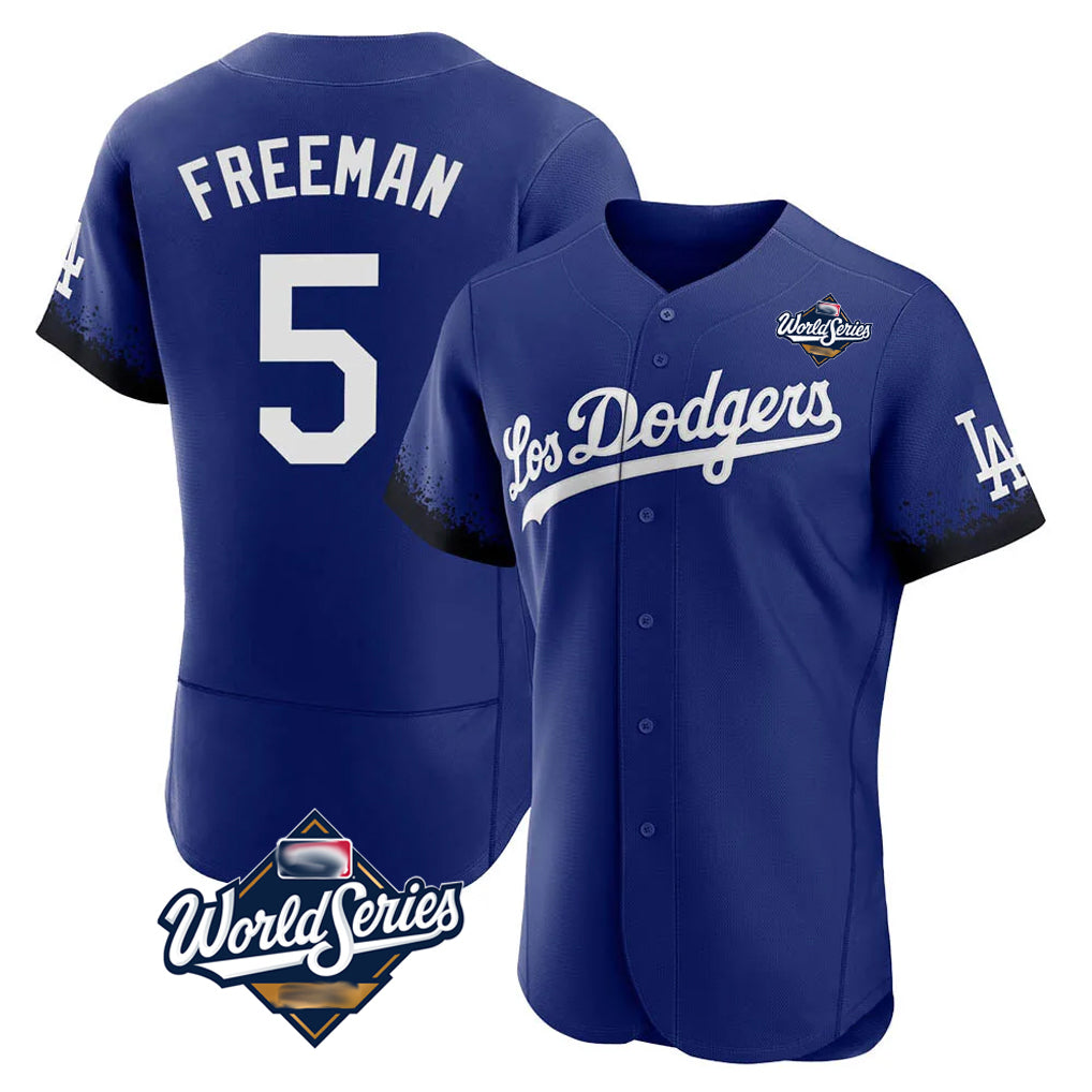 LA.Dodgers #5 Freddie Freeman Player Royal World Series City Connect Elite Home Gdoa Stitched Jerseys