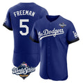 LA.Dodgers #5 Freddie Freeman Player Royal World Series City Connect Elite Home Gdoa Stitched Jerseys