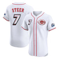 C.Reds #7 Spencer Steer Player White Speedway Classic Limited Elite Home Gdoa Stitched Jerseys