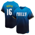 P.Phillies #16 Brandon Marsh Player Blue City Connect Home Limited Stitched Jerseys