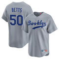 LA.Dodgers #50 Mookie Betts Player Gray Game Limited Home Gdoa Stitched Jerseys