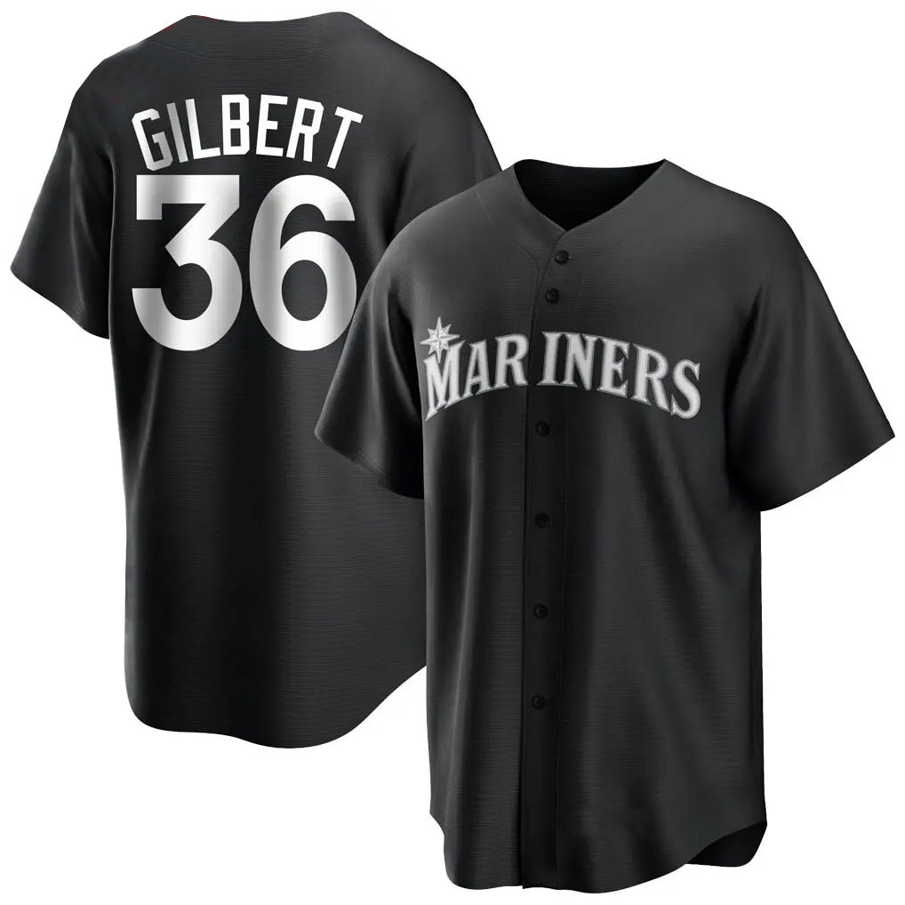 S.Mariners #36 Logan Gilbert Player Black Home Limited Gdoa Stitched Jerseys