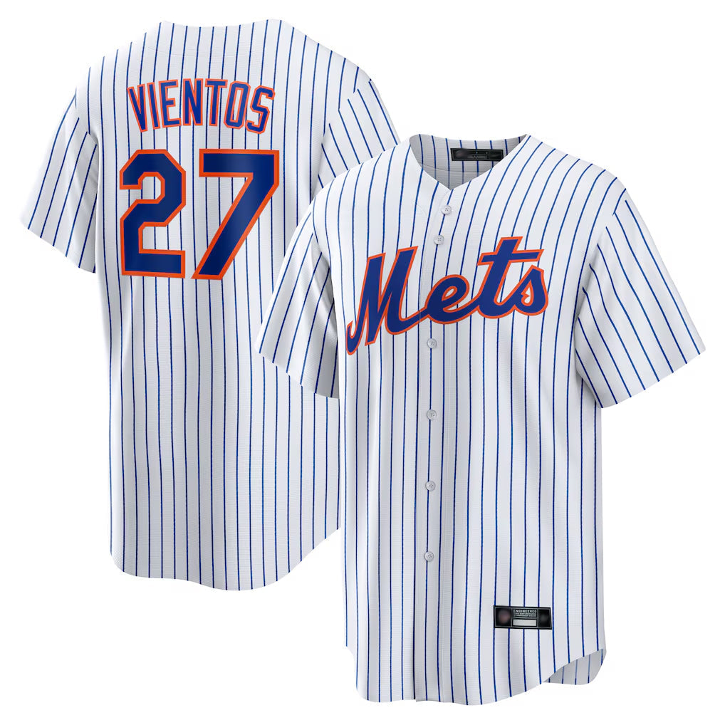 NY.Mets #27 Mark Vientos Player White Home Game Gdoa Stitched Jerseys