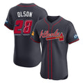 A.Braves #28 Matt Olson Player Navy 2025 Speedway Classic Limited Elite Home Game Gdoa Stitched Jerseys