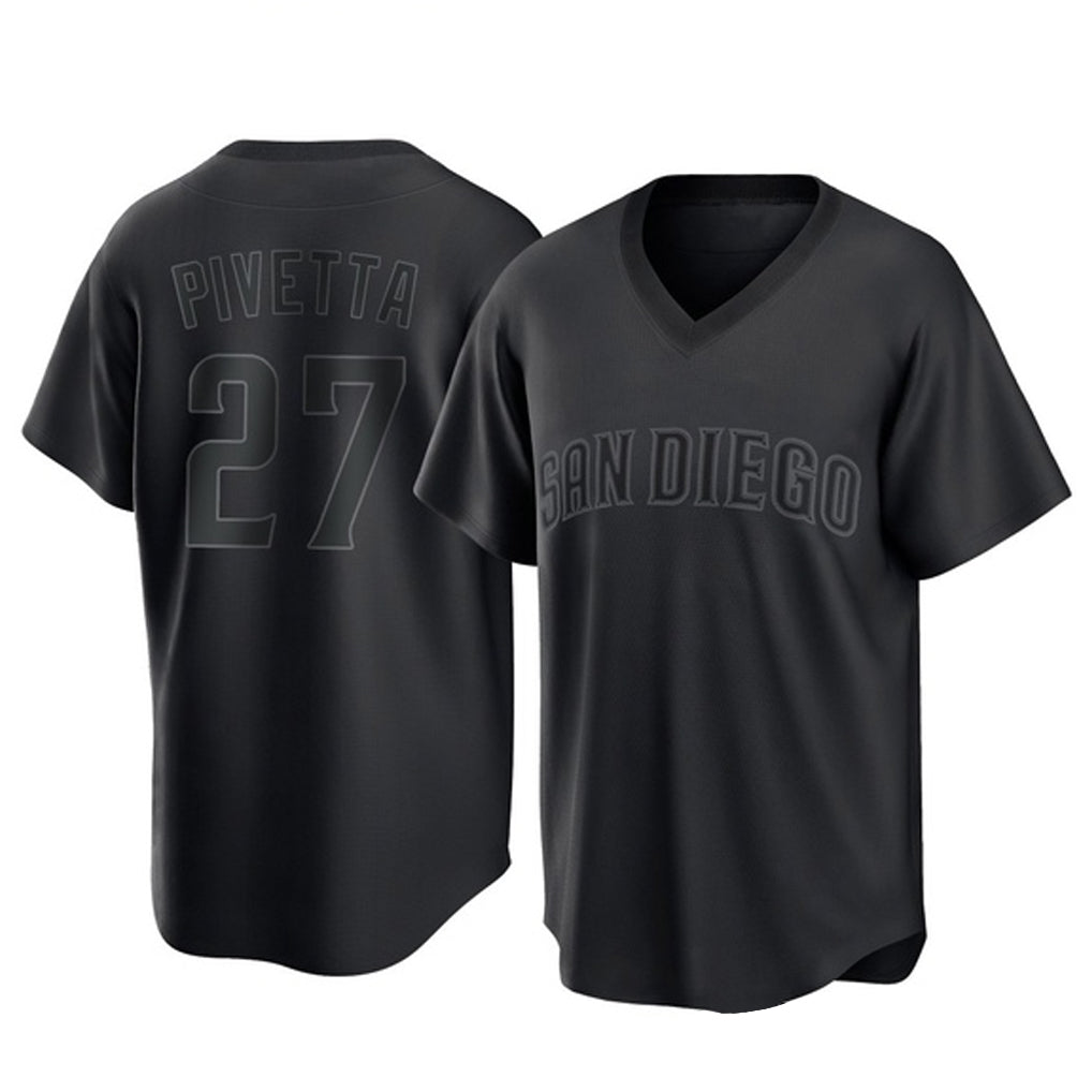 S.Diego Padres #27 Nick Pivetta Player Black Pitch Fashion Game T-shirt Stitched Jerseys