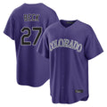 C.Rockies #27 Jordan Beck Player Purple Game Home Gdoa Stitched Jerseys