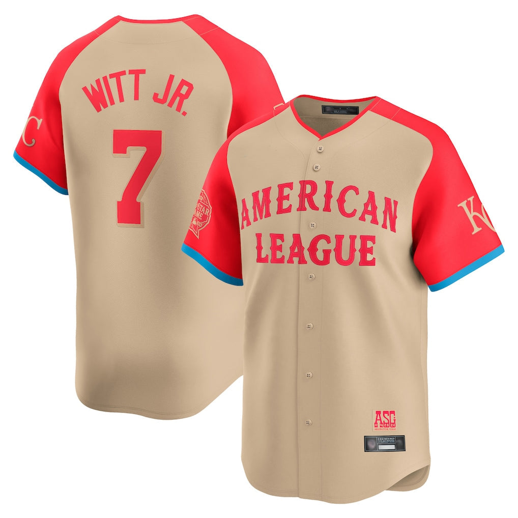 KC.Royals #7 Bobby Witt Jr. Player Cream American League All-Star Game Limited Home Gdoa Stitched Jerseys