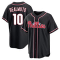P.Phillies #10 J.T. Realmuto Player Black Fashion Out Home Game Stitched Jerseys
