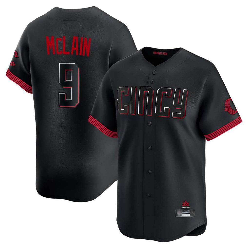 C.Reds #9 Matt McLain Player Black City Connect Home Limited Gdoa Stitched Jerseys