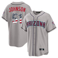A.Diamondbacks #51 Randy Johnson Player Gray USA 250 Fourth of July Home Game Gdoa250Ys Stitched Jerseys
