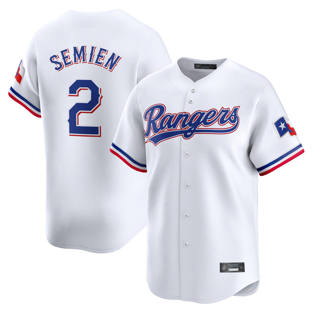 T.Rangers #2 Marcus Semien Player White Home Limited Stitched Jerseys