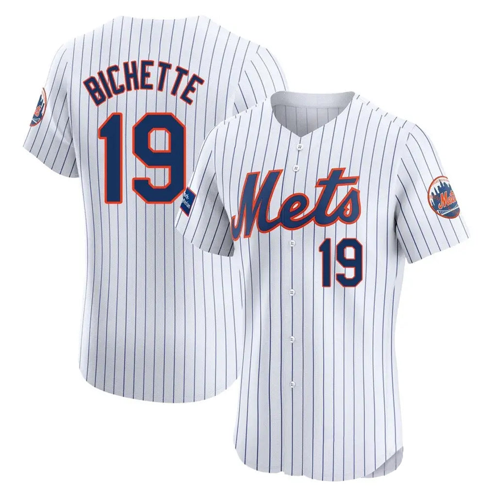NY.Mets #19 Bo Bichette Player White Home Limited Elite Gdoa Stitched Jerseys