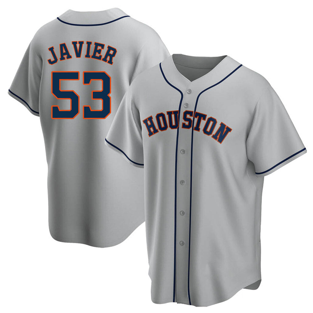 H.Astros #53 Cristian Javier Player Gray Home Game Gdoa Stitched Jerseys