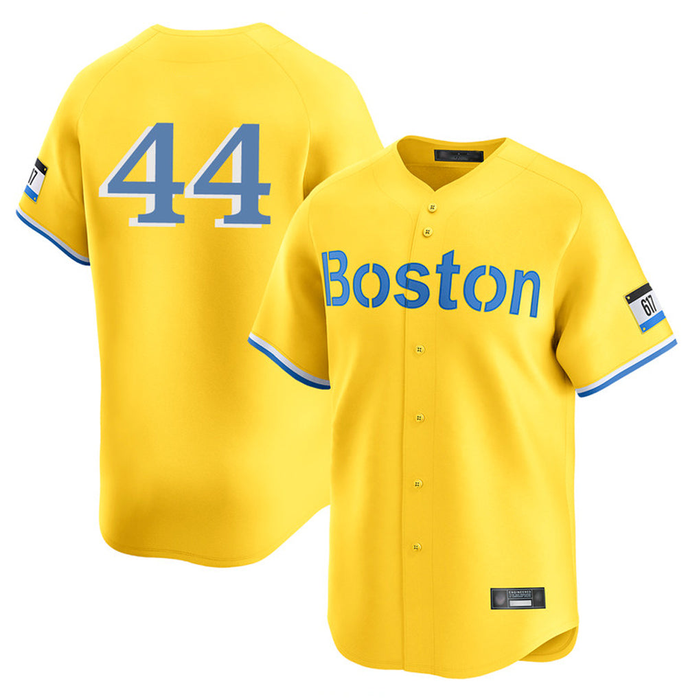 B.Red Sox #44 Aroldis Chapman Player Yellow Limited Home Game Gdoa Stitched Jerseys