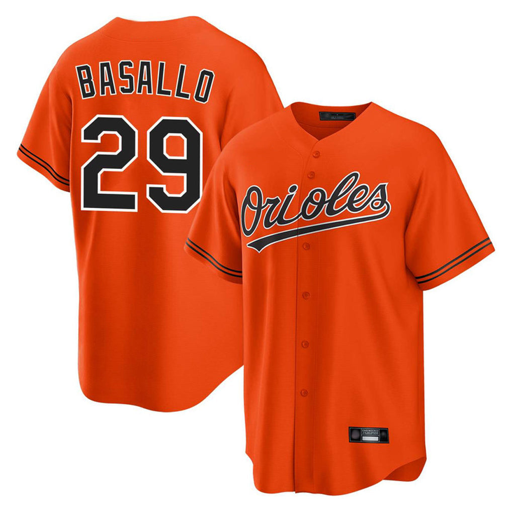 B.Orioles #29 Samuel Basallo Player Orange Home Game Gdoa Stitched Jerseys