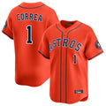 H.Astros #1 Carlos Correa Player Orange Home Limited Gdoa Stitched Jerseys