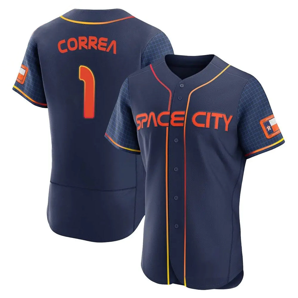 H.Astros #1 Carlos Correa Player Navy City Connect Limited Elite Home Gdoa Stitched Jerseys