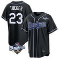 LA.Dodgers #23 Kyle Tucker Player Black World Series Carbon Limited Home Gdoa Stitched Jerseys