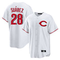 C.Reds #28 Eugenio Su¨¢rez Player White Home Game Gdoa Stitched Jerseys