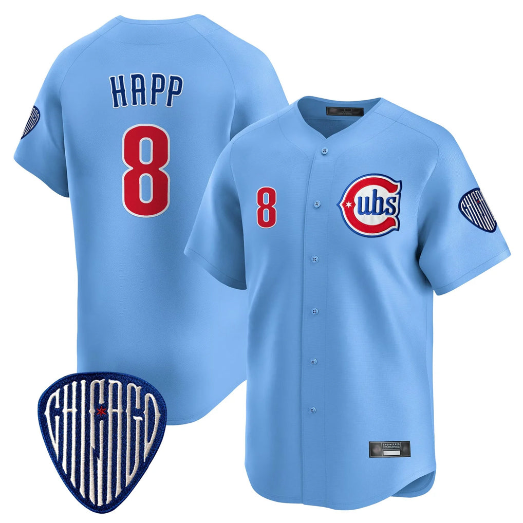 C.Cubs #8 Ian Happ Player Blue Vapor Premier Limited Home Gdoa Stitched Jerseys