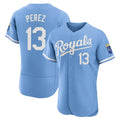 KC.Royals #13 Salvador Perez Player Light Blue Alt Limited Elite Home Gdoa Stitched Jerseys