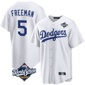 LA.Dodgers #5 Freddie Freeman Player White World Series Game Home Gdoa Stitched Jerseys