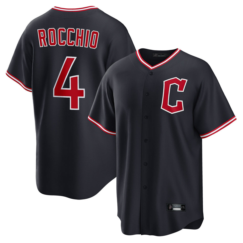 C.Guardians #4 Brayan Rocchio Player Navy Home Game Gdoa Stitched Jerseys