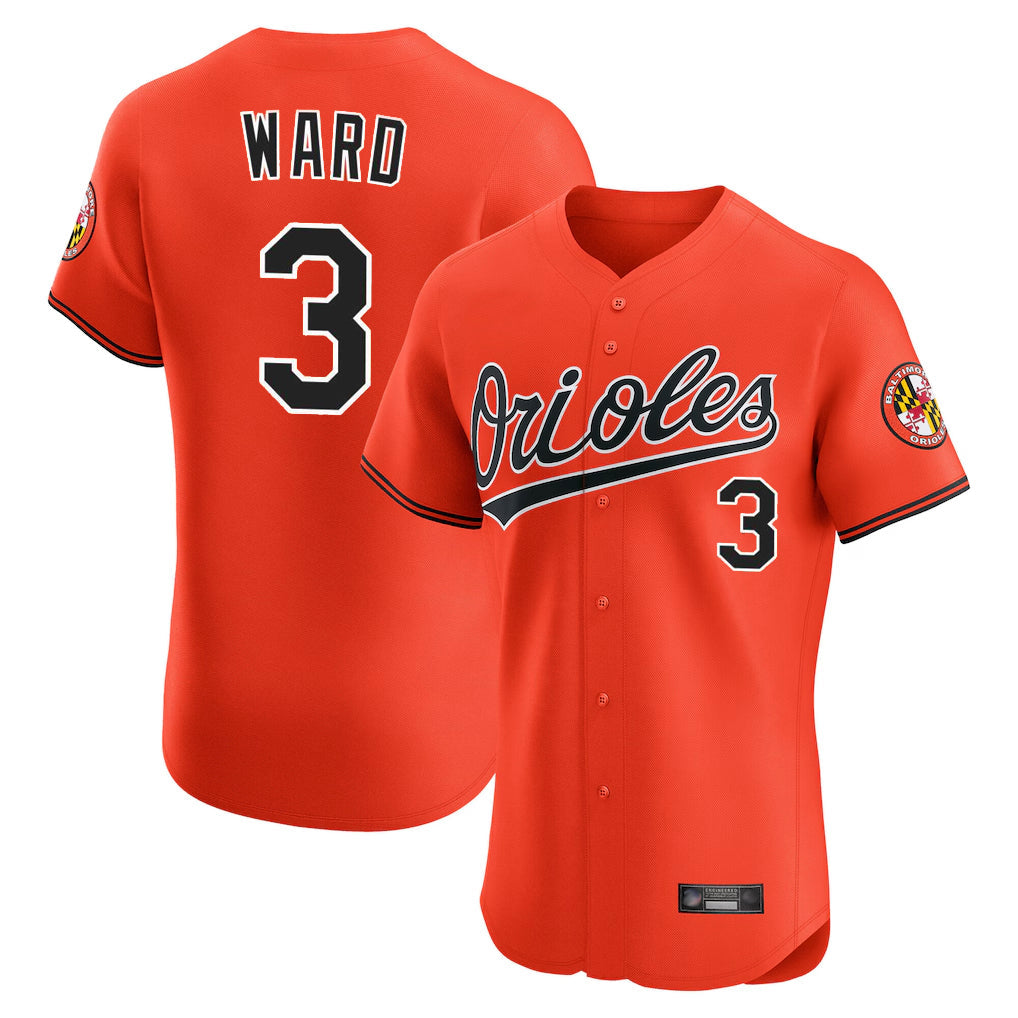 B.Orioles #3 Taylor Ward Player Orange Limited Elite Home Game Gdoa Stitched Jerseys