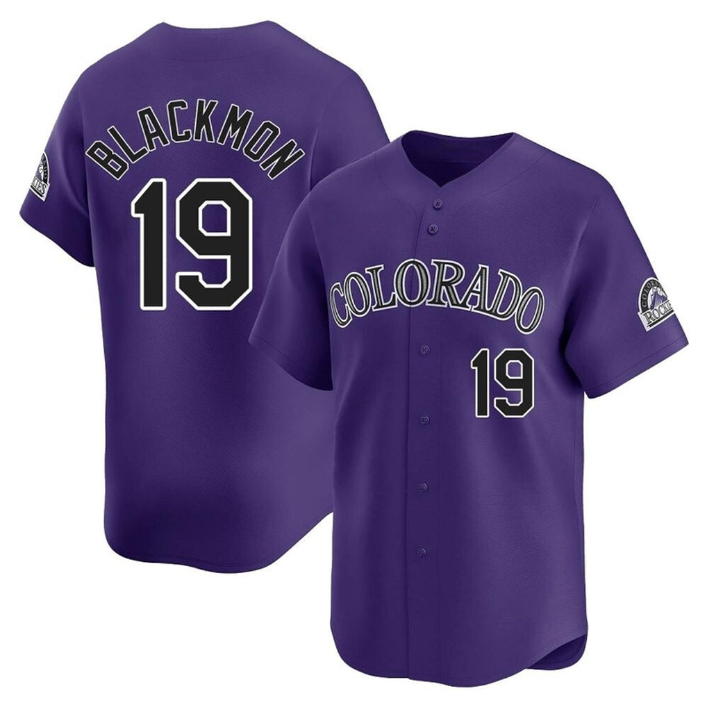 C.Rockies #19 Charlie Blackmon Player Purple Limited Home Gdoa Stitched Jerseys