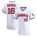LA.Angels #16 Yusei Kikuchi Player White T-shirt Home Limited Elite Gdoa Stitched Jerseys