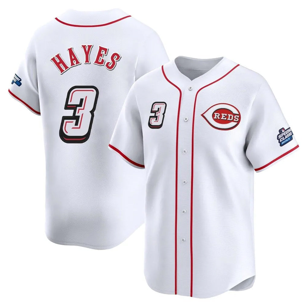 C.Reds #3 Ke'Bryan Hayes Player White Speedway Classic Home Limited Gdoa Stitched Jerseys
