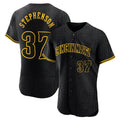 C.Reds #37 Tyler Stephenson Player Black Snake Skin City Limited Elite Home Gdoa Stitched Jerseys