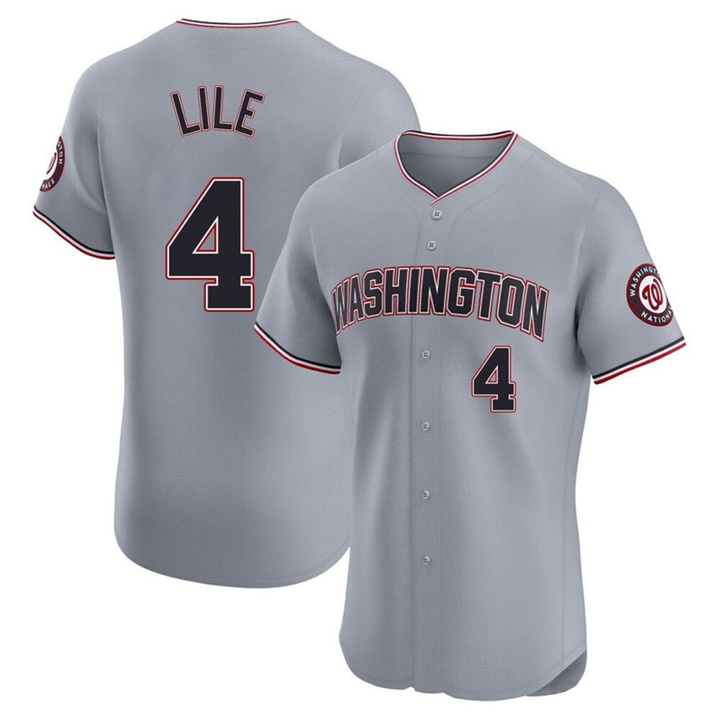 W.Nationals #4 Daylen Lile Player Gray Alternate Elite Stitched Jerseys