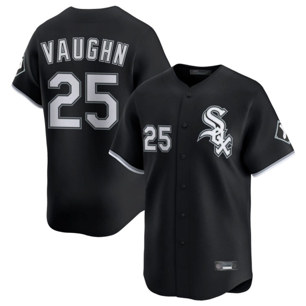 C.White Sox #25 Andrew Vaughn Player Black Limited Home Gdoa Stitched Jerseys
