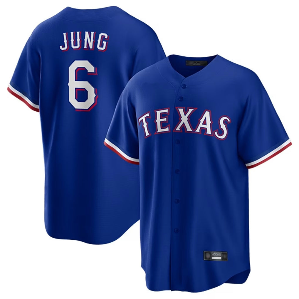 T.Rangers #6 Josh Jung Player Royal Limited Home Gdoa Stitched Jerseys