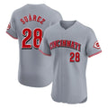 C.Reds #28 Eugenio Su¨¢rez Player Gray Limited Elite Home Gdoa Stitched Jerseys