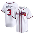A.Braves #3 Dale Murphy Player White Limited Home Game Gdoa Stitched Jerseys