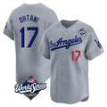 LA.Dodgers #17 Shohei Ohtani Player Gray World Series Limited Home Gdoa Stitched Jerseys
