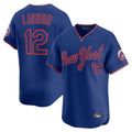 NY.Mets #12 Francisco Lindor Player Royal T-shirt Home Limited Elite Stitched Jerseys
